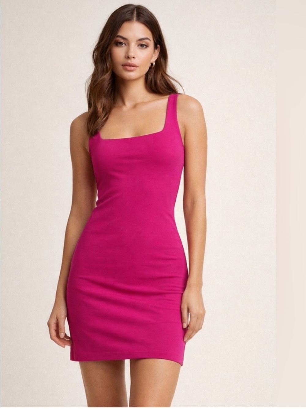 BNWT Aritzia Babalon Contour Bodycon Hot Pink Mini Dress
